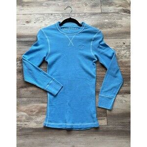 American Eagle Women's Waffle Knit Thermal Style Long Sleeve Top Size SP  Teal